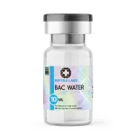 BAC Water 10ml research vial, sealed, labelled, research use only