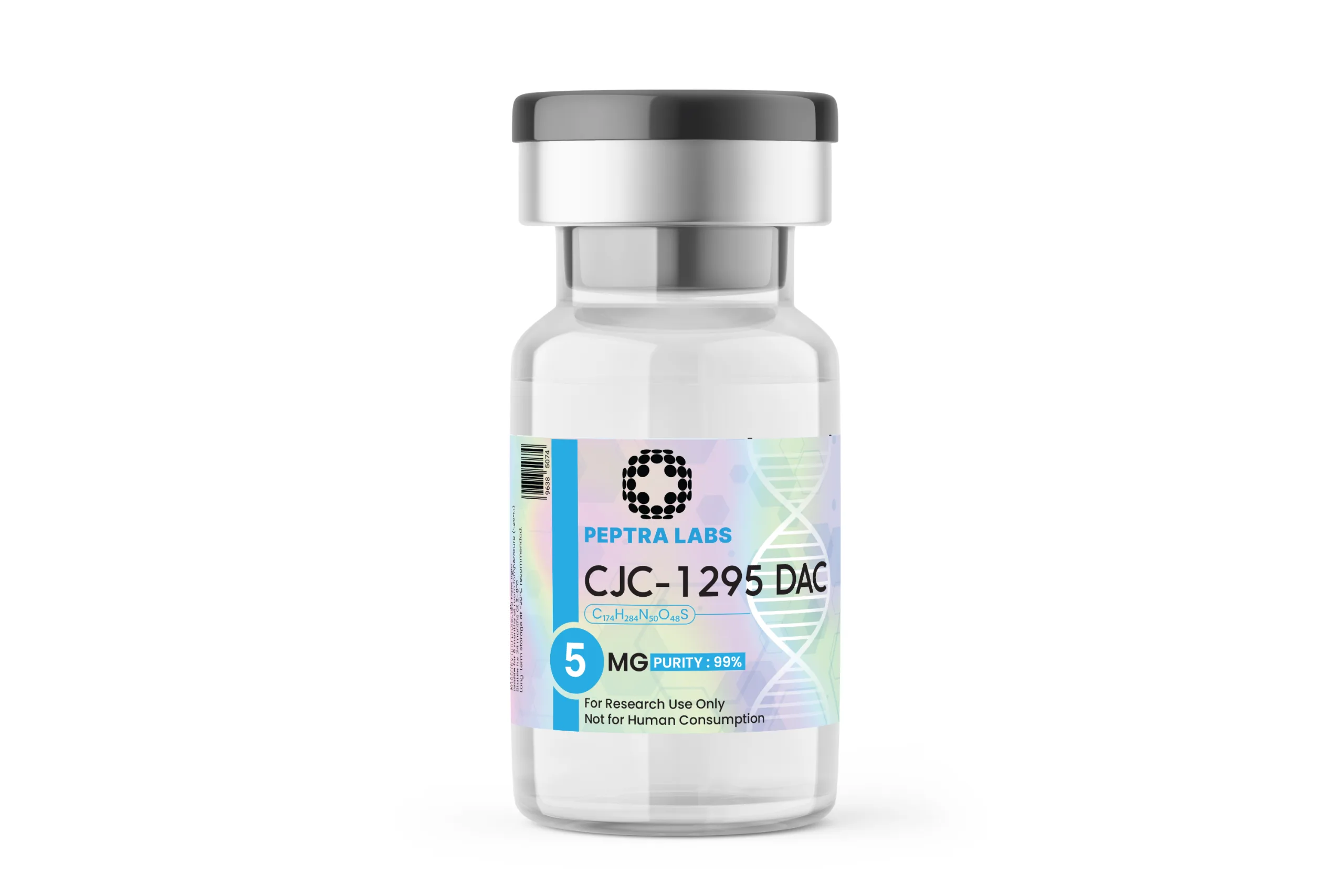 CJC-1295 DAC 5 mg – fiolka z peptydem do badań, Peptra Labs CJC-1295 DAC 5 mg – fiolka z peptydem do badań, czystość 99% na etykiecie, Peptra Labs