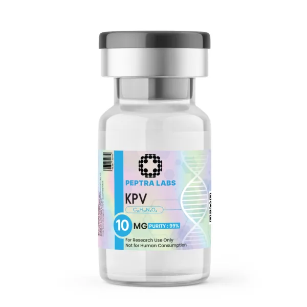 KPV 10mg research vial, sealed, labelled, research use only