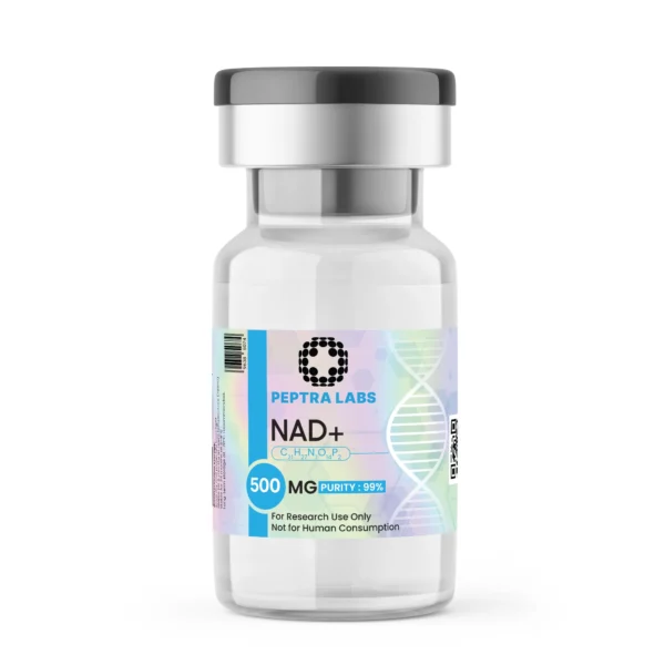 Peptra Labs NAD+ 500 mg research vial, 99 percent purity