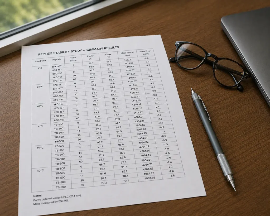 A printed cohort study data table on a desk, of the kind used in the tirzepatide HFpEF analysis.